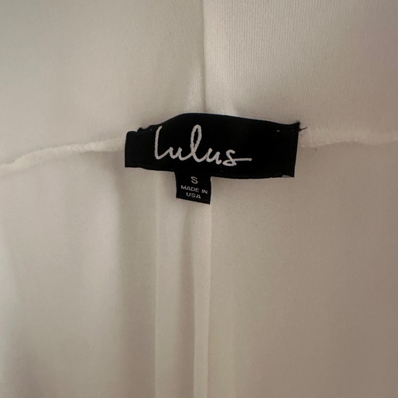 NWT Lulus White Backless Ruffle Wide Leg Jumpsuit Small | Bridal - Picture 6 of 7